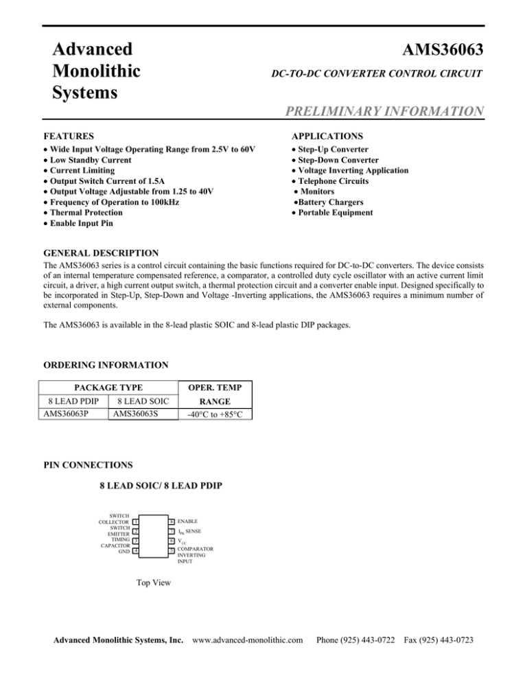 Data Sheet 36063 - Advanced Monolithic Systems