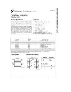 74VHC04 * 74VHCT04 Hex Inverter