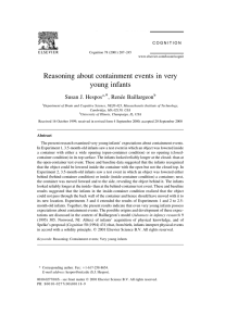 Reasoning about containment events in very young infants