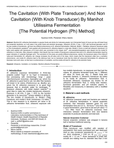 (With Plate Transducer) And Non Cavitation (With Knob Transducer)