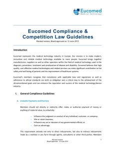 Eucomed Compliance and Competition Law Guidelines