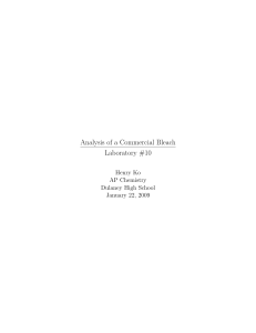 Analysis of a Commercial Bleach Laboratory #10