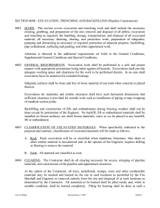 SECTION 6000 - EXCAVATION, TRENCHING AND