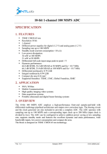 10-bit 1-channel 100 MSPS ADC SPECIFICATION