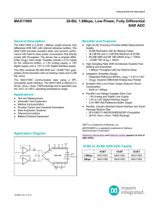 MAX11905 20-Bit, 1.6Msps, Low-Power, Fully Differential SAR ADC