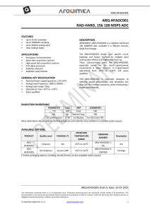 ARQ-HFADC001 RAD-HARD, 15b 100 MSPS ADC