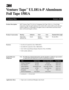 Venture Tape™ UL181A-P Aluminum Foil Tape 1581A