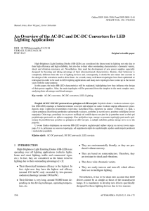 An Overview of the AC-DC and DC-DC Converters for LED Lighting