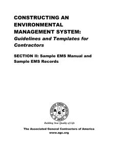 AGC EMS Section II: Templates - Construction Industry Compliance