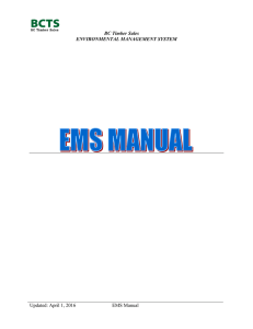 EMS Manual - Ministry of Forests, Lands and Natural Resource
