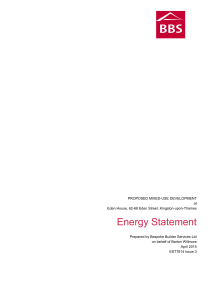 Total energy demand (initial estimate) 380,000kWh/year