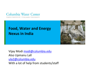 Food, Water and Energy Nexus in India