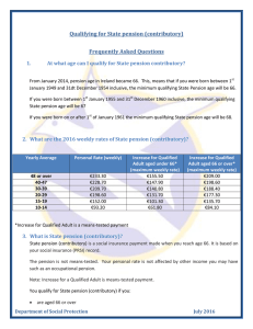 Qualifying for State pension (contributory)