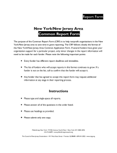 Report Form New York/New Jersey Area Common Report Form