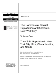 The Commercial Sexual Exploitation of Children in New York City