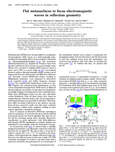 Flat metasurfaces to focus electromagnetic waves