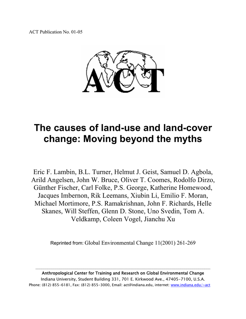 The Causes Of Land Use And Land Cover Change