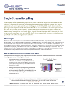 Single Stream Recycling - University of Wisconsin