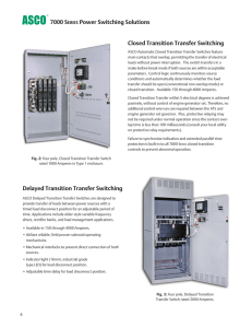 Delayed Transition Transfer Switching Closed Transition Transfer