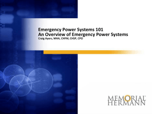 Emergency Power Systems 101 An Overview of Emergency Power