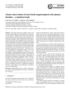 Cluster observations of near-Earth magnetospheric lobe plasma
