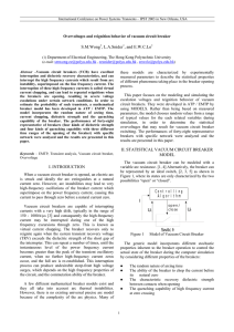 Overvoltages and reignition behavior of vacuum circuit breaker