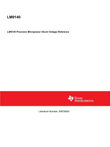 LM9140 Precision Micropower Shunt Voltage