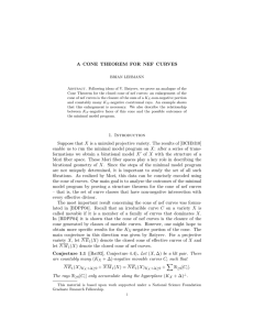 A CONE THEOREM FOR NEF CURVES 1. Introduction Suppose