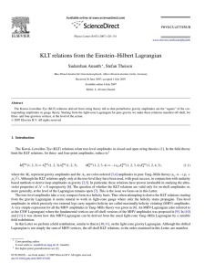 KLT relations from the Einstein–Hilbert Lagrangian