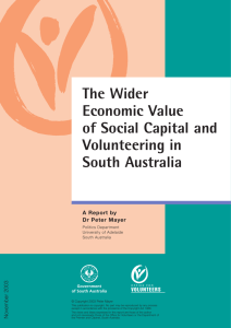 The Wider Economic Value of Social Capital and Volunteering in