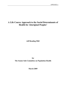 Appendix A – A Life Course Approach to the Social Determinants of