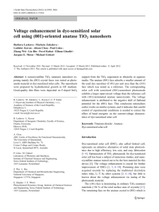Voltage enhancement in dye-sensitized solar cell using (001
