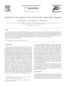 Fabrication of dye sensitized solar cell using TiO2 coated carbon