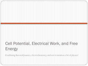 Cell Potential, Electrical Work, and Free Energy