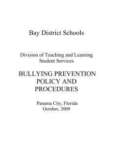 Bullying Prevention Policy and Procedures