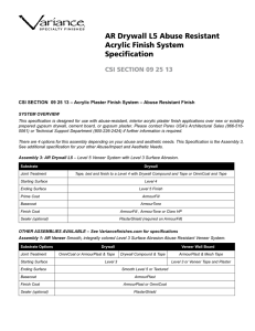 AR Drywall L5 Abuse Resistant Acrylic Finish System Specification