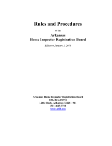 revised rules and procedures - Arkansas Home Inspector