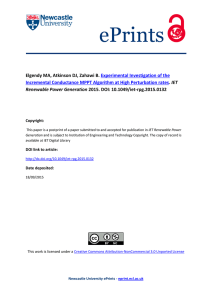 Experimental Investigation of the Incremental Conductance MPPT