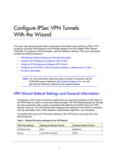 Configure IPSec VPN Tunnels With the Wizard