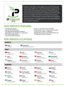 OUR SERVICE FEATURES VPN SERVER LOCATIONS