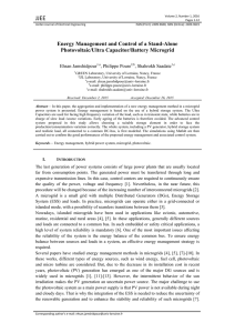 Energy Management and Control of a Stand