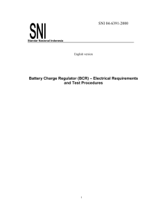 Battery Charge Regulator (BCR)