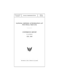 National Defense Authorization Act for Fiscal Year 2012