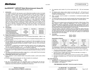 ApoSENSOR™ ADP/ATP Ratio Bioluminescent Assay Kit