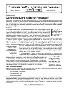 Controlling Light in Broiler Production