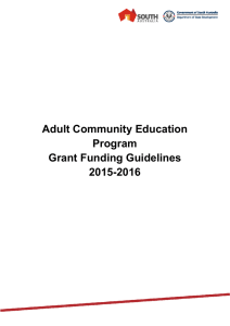 Adult Community Education Program Grant Funding