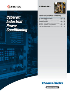 Cyberex Industrial Power Conditioning Catalogue Cyberex