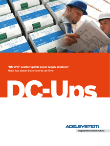 “DC-UPS” uninterruptible power supply solutions” Make Your