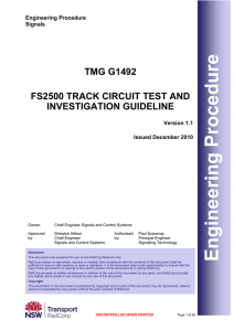 TMG G1492 FS2500 Track Circuit Test and Investigation Guideline