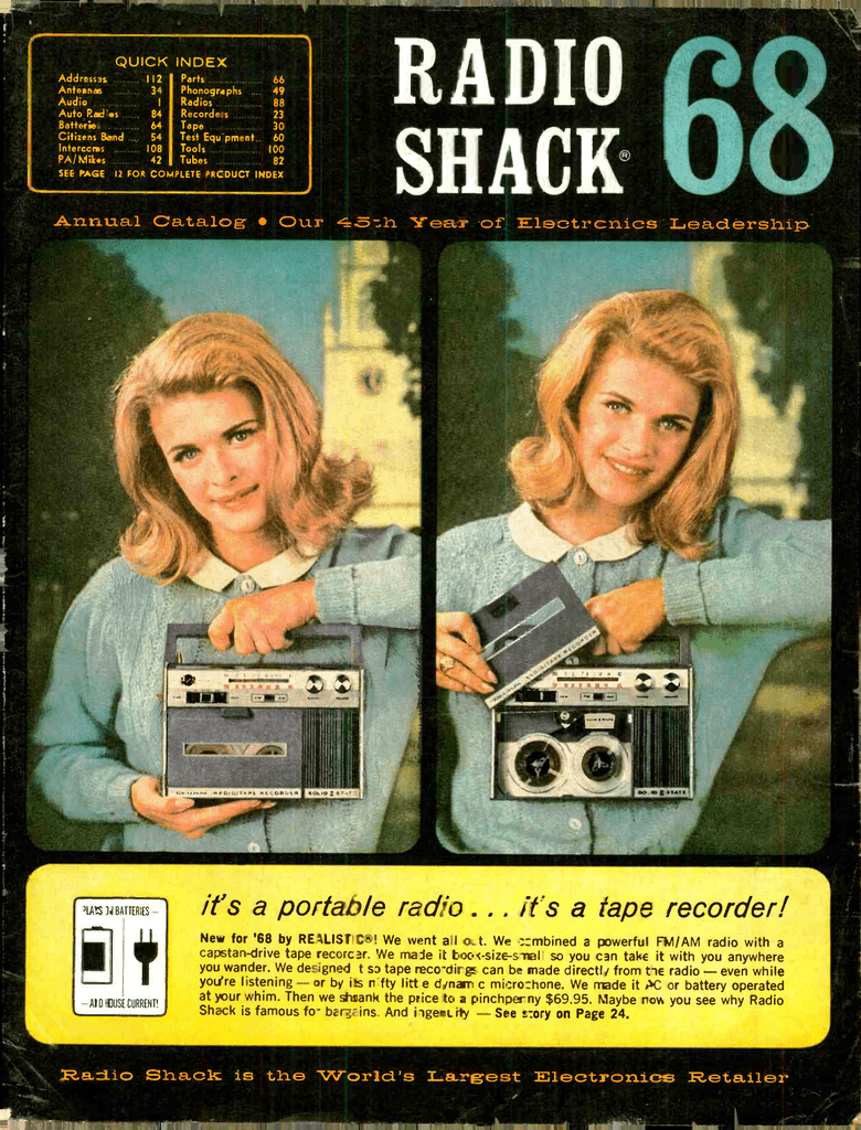 Radio Shack Optimus Cassette Tape Recorder Ctr-109 Tested Works for sale online 